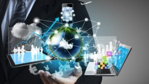 Technology in the hands of businessmen